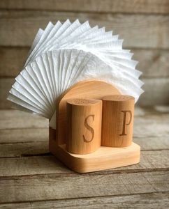 Salero y pimentero de madera natural para almacenar especias, para cocinar en casa y decorar la mesa de comedor. - Product Image 6
