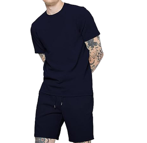 Conjuntos Deportivos de Verano para Hombre al por Mayor, Personalizados, de Dos Piezas, de Algodón, Manga Corta, Camiseta y Pantalones Cortos - Product Image 1