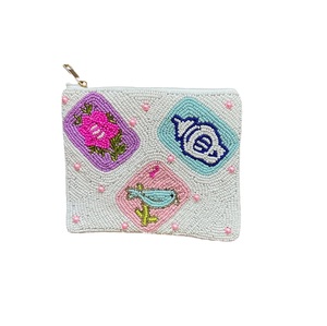Luxury Beaded Embroidery Coin Pouch Custom Logo Available Colorful Seed Beads Coin Pouch Fashion Gift For <b>Ladies</b> - Product Image 4