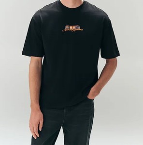 เสื้อคู่สไตล์ฮิปฮอปแนวสตรีทแบรนด์อเมริกันเรโทรพาราไดร์ ลายพิมพ์ซับลิเมชั่นขนาดใหญ่ ผ้าโพลีเอสเตอร์/คอตตอนระบายอากาศได้ดี ซักแบบวินเทจ ผ้าถัก - Product Image 5