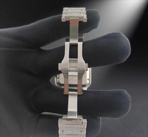 Reloj de Lujo Cuadrado Estilo Hip Hop con Incrustaciones de Diamantes Moissanite VVS, Esfera Árabe, Acero Inoxidable, para Hombre, ETA - Product Image 2