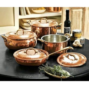 Copper Cooking Saucepan with <b>Lid</b> Professional Kitchen Cookware Gas Stove Compatible Durable Metal Pot Home Hotel <b>Decor</b> - Product Image 5