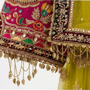 Tribal Ethnic Vintage Salwar Kameez Afghan Kuchi Traditional Multi Color Aghani Embroidered Bridal Cotton Afghan Kuchi <b>Dress</b> - Product Image 3