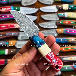 Couteau de chasse professionnel à lame fixe en acier Damas ultra-affûté, manche en bois, pointe clip, longueur totale 6 pouces, pour la survie - Product Image 2