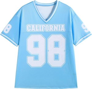 เสื้อเจอร์ซีย์อเมริกันฟุตบอลผู้ชายแบบใหม่ แห้งเร็ว ทรงบ็อกซี่ ผ้าตาข่าย แบบครอป แขนสั้น สั่งทำได้ - Product Image 5