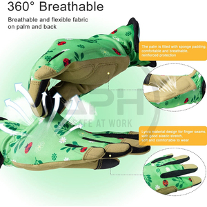 Service OEM ODM, nouveaux gants de jardinage floraux durables, gants de travail de jardin imprimés, paume renforcée, gants de plantation à doigts complets - Product Image 2