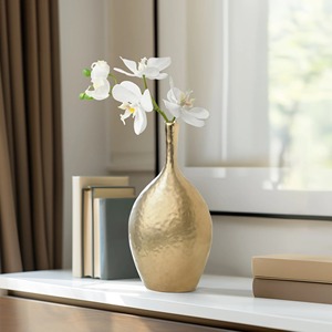 แจกันทองเหลืองตกแต่งโต๊ะดีไซน์มินิมอลลิสต์แจกันโลหะสำหรับตกแต่งภายในบ้านชิ้นงานเน้นเสียงสำหรับตกแต่งบ้าน - Product Image 2