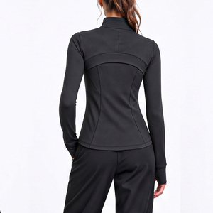 Women's <b>Workout</b> <b>Jacket</b> Lightweight Zip-Up Athletic Running Yoga Top with Pockets Long Sleeve Gym Yoga Wear Thumb Holes <b>Jacket</b> - Product Image 3