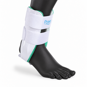 Attelle de cheville respirante et rembourrée à coque rigide avec sangles réglables, stabilisateur de pied pour soulagement des entorses, protection sportive - Product Image 4