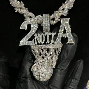 2 <b>Chain</b> A Moissanite Basketball Pendant 925 Silver Hip Hop Men's Jewelry Everyday Wear Themed Pendant Iced Out <b>Rapper</b> Pendant - Product Image 5