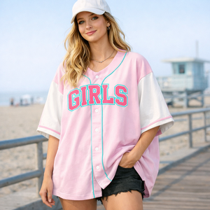 T-shirt de baseball vintage ample pour femme, manches raglan, coton épais respirant, streetwear, logo personnalisé - Product Image 2