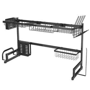 Estante Escurridor de Cocina Negro para Fregadero de 32 1/2 Pulgadas, Organizador de Secado y Almacenamiento - Product Image 1