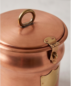 Copper Food Container With Lid Polished Round Classic Design <b>Storage</b> <b>Box</b> For Kitchenware Use And Table Use - Product Image 2
