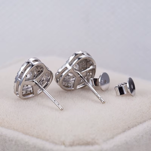 Round Brilliant Cut Diamond <b>Earrings</b> White Gold Classic Women's Wedding Jewelry G Color - Product Image 1