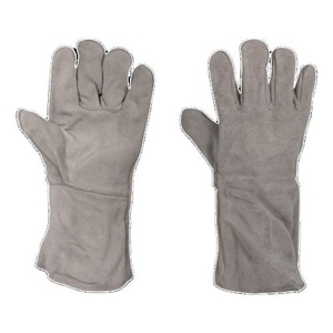 Heavy Duty Cowhide Split Leather Welding <b>Gloves</b> & Cotton Fleece Lining Heat Resistant Safety Work <b>Gloves</b> With <b>Long</b> Cuff - Product Image 1