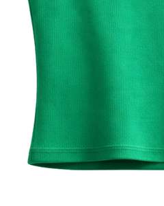 Camiseta sin mangas verde acanalada de cuello alto para mujer, personalizada con diseño en relieve de luna y estrella, sin mangas, de verano, fabricante personalizado - Product Image 6