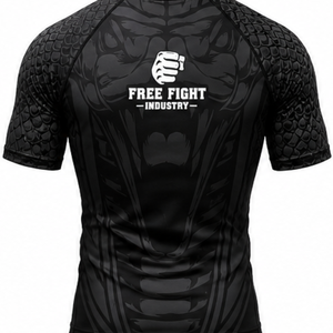 เสื้อรัดกล้ามเนื้อแขนสั้นสำหรับกีฬาต่อสู้แบบอิสระ MMA BJJ  แบบซับลิเมชั่น แห้งเร็ว UPF50+ ป้องกันแบคทีเรีย เป็นมิตรกับสิ่งแวดล้อม - Product Image 4