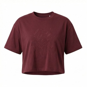 เสื้อครอปท็อปผู้หญิงผ้าฝ้ายสีตามสั่ง ผสมสแปนเด็กซ์ เนื้อนุ่ม ใส่เล่นกีฬา แฟชั่นสตรีทแวร์ ฟิตเนส ออกกำลังกาย เสื้อยืดแอคทีฟแวร์ - Product Image 1