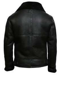 New Arrivals Triveers Men's Black PU Leather <b>Jacket</b> With Orange <b>Red</b> Stripe Zipper Front Stand Collar Regular Fit Autumn Style - Product Image 3