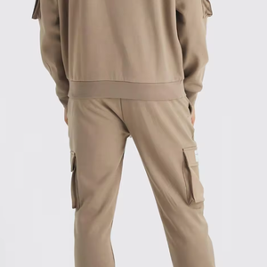 ชุดเสื้อฮู้ดเทคฟลีซโอเวอร์ไซส์สำหรับผู้ชาย – เสื้อสเวตเชิ้ตลำลองและกางเกงจ็อกเกอร์ ชุดลำลองสตรีทแวร์ 2 ชิ้น - Product Image 3