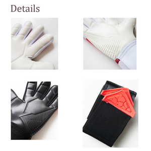 Gants de gardien de but de football noir bleu jaune, en cuir PU, antidérapants, respirants, avec sangle de poignet réglable, unisexe - Product Image 4