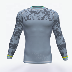 Personaliza Tu Propio Logotipo, Camiseta de Compresión con Protección UV UPF50, Manga Larga, Impresión por Transferencia de Calor, para MMA y BJJ, para Hombre - Product Image 5