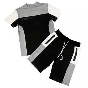 Ensemble de t-shirts sportifs pour hommes, col rond, séchage rapide, polyester et élasthanne, vêtements décontractés d'été - Product Image 1