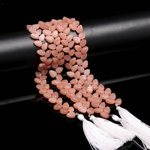 Cuentas de piedra lunar naranja AAA en forma de hoja, cuentas de piedra preciosa talladas a mano para la fabricación de joyas, cuentas de piedra lunar natural de 10-11 mm, 8 pulgadas. - Product Image 1