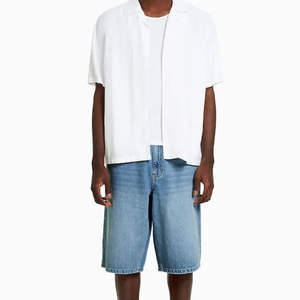 บริการผลิตกางเกงยีนส์ขาสั้นสำหรับผู้ชายอย่างมืออาชีพ กางเกงยีนส์ขาสั้นขายดีสำหรับผู้ชาย คุณภาพสูง ราคาถูก รับทำโลโก้ตามสั่ง OEM - Product Image 3