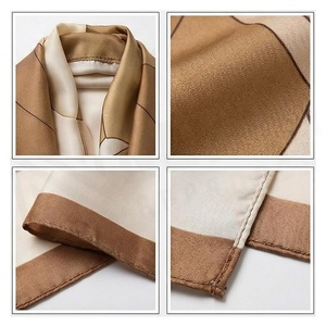Elegante Bufanda Larga de Seda para Mujer, Estampado a Cuadros, Accesorio de Moda Multifuncional para Todas las Temporadas - Product Image 6