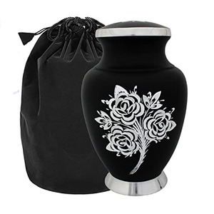 Urne funéraire pour cendres d'adulte, design rose argenté, excellente qualité, petite urne commémorative pour cendres humaines. - Product Image 6