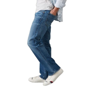 กางเกงยีนส์ขาตรงสำหรับผู้ชายกางเกงยีนส์ผ้าเดนิมแฟชั่นทรงพอดีตัวสำหรับผู้ชายดีไซน์ระบายอากาศได้ดี - Product Image 2