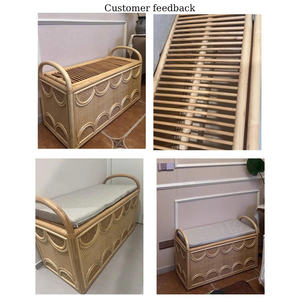 Baúl de Almacenamiento Infantil de Mimbre Hecho a Mano de Primera Calidad, con Patrón Festoneado, Caja de Juguetes de Mimbre Natural, Banco Organizador para Guardería, OEM ODM - Product Image 5