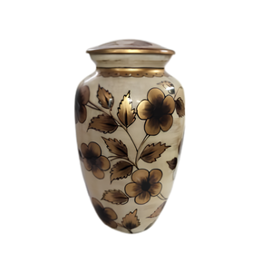 Handcrafted Aluminum Cremation Urn for Human Ashes Floral <b>Memorial</b> <b>Keepsake</b> Secure Lid Elegant Funeral Burial Remembrance - Product Image 1
