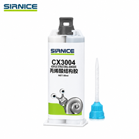 SIRNICE Two Component Acrylic Structural Adhesive 1:1 Mixing Ratio Fast Cure 22MPa Tensile 10MPa -40~130C Metal Plastic