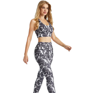 Women’s High-Performance Printed Activewear Set - Stylish <b>Marble</b> Design Compression Workout Suit for Gym & <b>Running</b> - Product Image 6