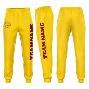 Pantalon de survêtement personnalisé en tricot, doublure polaire chaude et douce pour l'hiver, coupe ample avec revers, vêtement thermique uni pour l'extérieur, vente en gros - Product Image 1