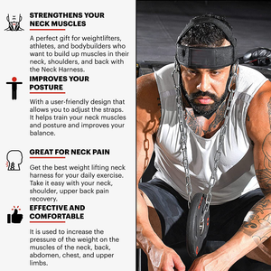 Gym Head <b>Harness</b> <b>Men</b> Women Neck Trainer Weight Training Strength Support Resistance Workout OEM Supplier - Product Image 3
