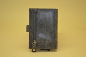 Handmade <b>Men's</b> Leather <b>Wallet</b> Full Grain Genuine Leather <b>RFID</b> Blocking Trifold ID Window Coin Pocket Slim Long Design Polyester - Product Image 3
