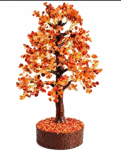 Árbol de bonsái hecho a mano con piedras de cornalina roja, escultura de piedras Feng Shui, decoración de prosperidad, abundancia, regalo, meditación. - Product Image 5