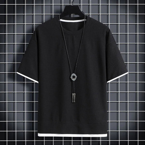 เสื้อยืดสีดำพรีเมียมขายส่ง คุณภาพสูง ผ้าฝ้าย 100% เสื้อยืดเรียบ แขนสั้น คอกลม เสื้อลำลอง เนื้อผ้านุ่ม ระบายอากาศได้ดี - Product Image 5