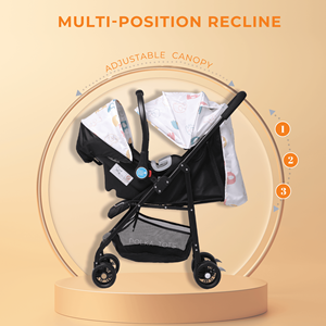 Polka Tots Click Clack Travel System Elefante Cochecito + Asiento De Coche-Crema - Product Image 2