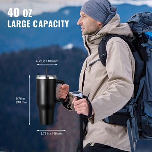 Borraccia Sportiva Isolata in Acciaio Inox da 40 oz, Tazza da Caffè a Doppia Parete con Coperchio per Viaggi, Campeggio e Idratazione in Palestra - Product Image 4