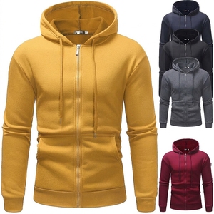 Vente en gros de sweat-shirts à capuche zippés en polaire pour hommes, épais, chauds, à manches longues, style streetwear décontracté - Product Image 5