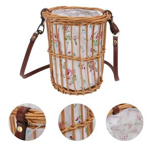 Luxury Handwoven Rattan Flower Hanging <b>Basket</b> Portable Willow Vase Sustainable Rustic Wedding Centerpiece Floral Arrangement - Product Image 3