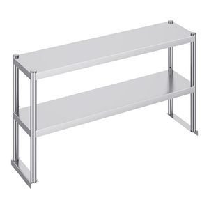 Lavello da Lavoro a Doppio Livello in Acciaio Inossidabile 12 x 48 Pollici con Ripiano Superiore e Altezza Regolabile - Product Image 3