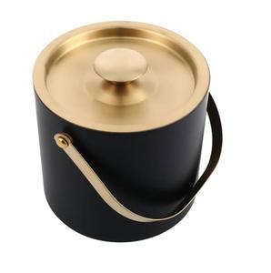 Accessoires de bar au design moderne, seau à champagne en acier inoxydable, finition noire, seau à glace pour vin et champagne pour les fêtes - Product Image 1