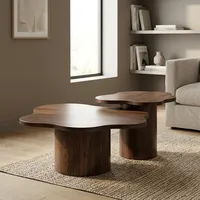 Table d'appoint moderne en marbre avec structure en bois durable, design contemporain, meubles de salon