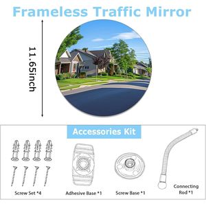 Specchio Convesso in Acrilico Regolabile da 11,65 Pollici per Traffico e Sicurezza, Ampio Angolo di Visione per Maggiore Copertura in Camere da Letto e Magazzini - Product Image 6