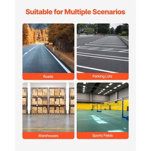 Macchina per Tracciatura Linee Stradali a 4 Ruote, 24 X 13 X 35.4 Pollici, Larghezza Regolabile 2-4 Pollici, per Lavori Pesanti - Product Image 6